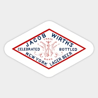 Jacob Wirths Lager Beers - New York - 1876 Sticker